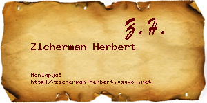 Zicherman Herbert névjegykártya